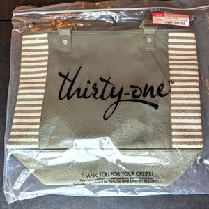 Brand New Colorblock Tote- Ooh-lala Olive Pebble- Thirty One